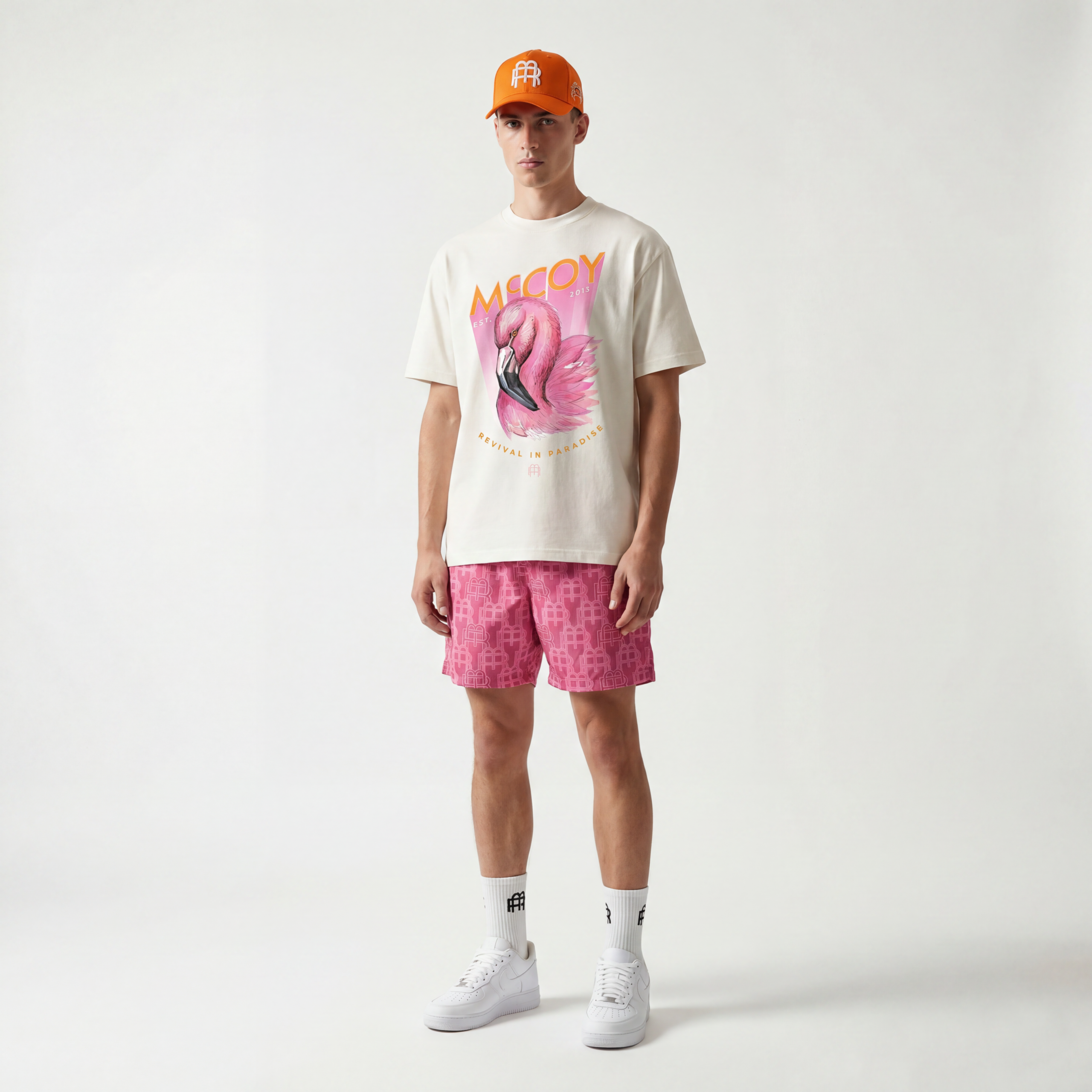 Flamingo In Paradise Tee Model 1